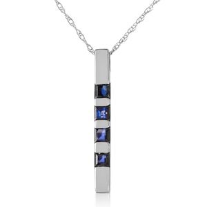 14K. SOLID GOLD NECKLACE BAR WITH NATURAL SAPPHIRE